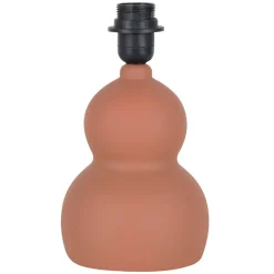 Lampe en céramique et lin terracotta h38.5cm - Dryade