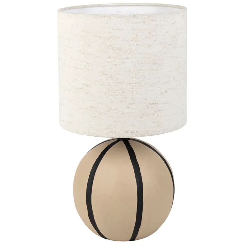 Lampe en céramique rayée brun et noir h34cm - Paese