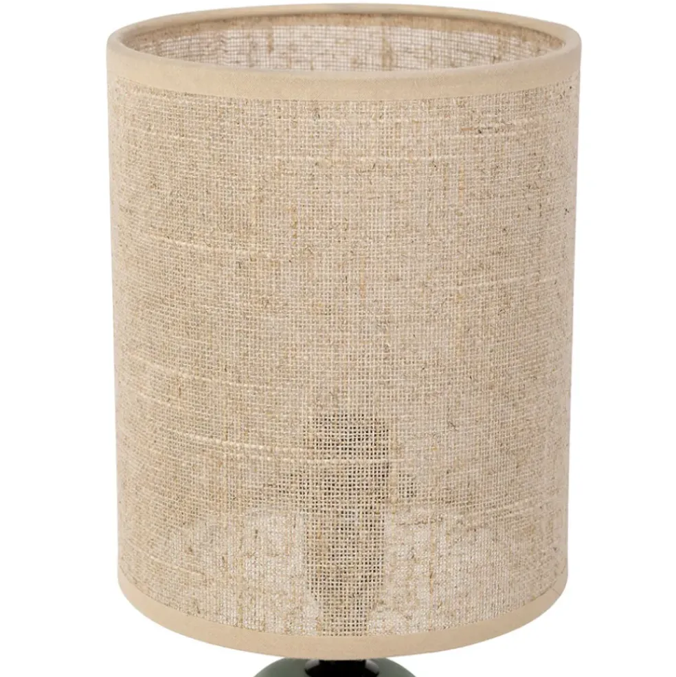 Lampe en céramique sauge et lin naturel - Jadea