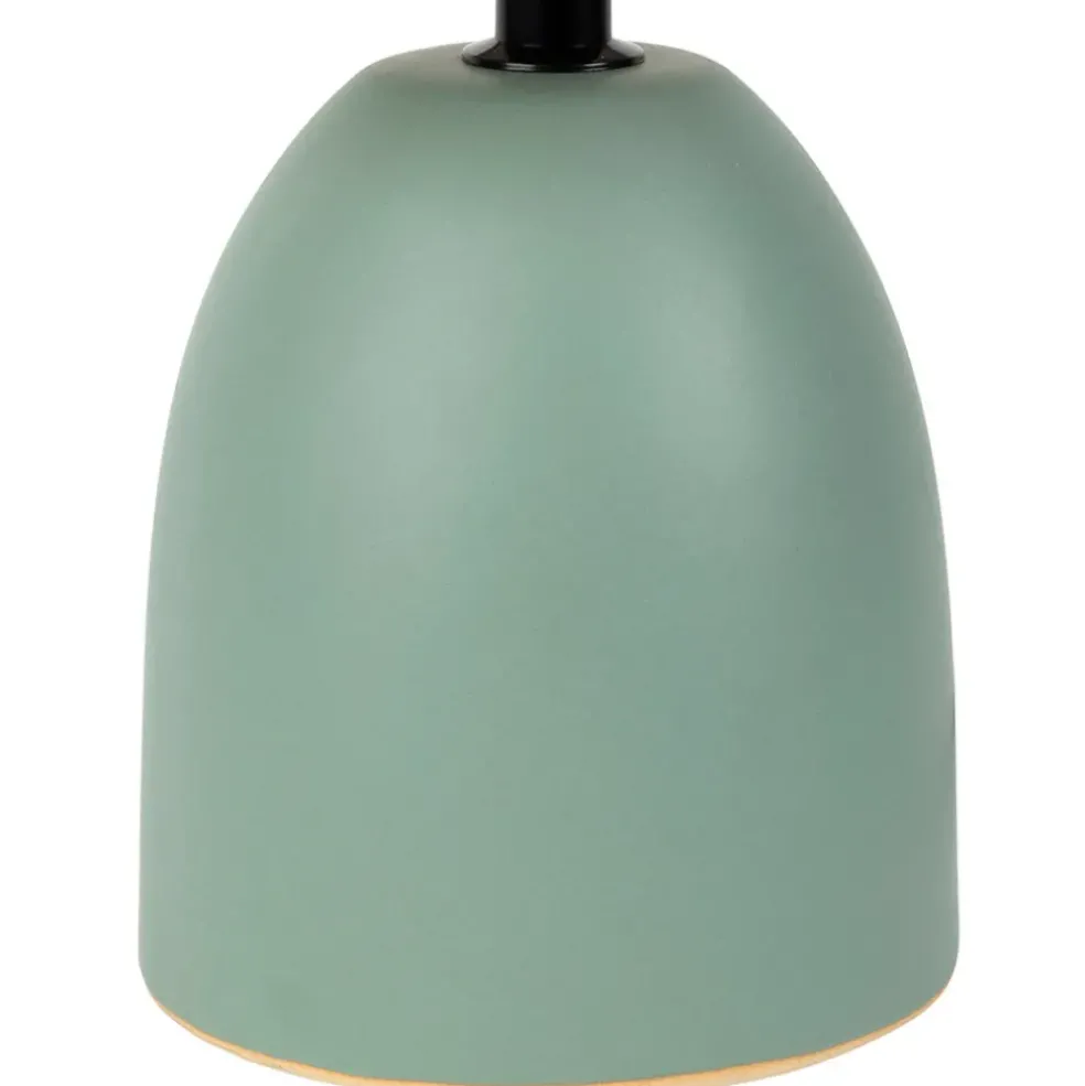 Lampe en céramique sauge et lin naturel - Jadea