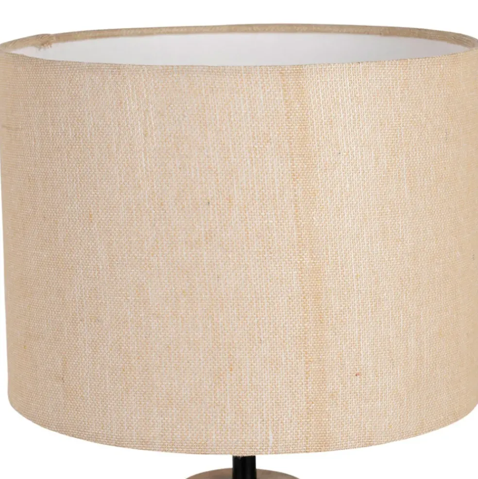 Lampe en manguier et coton naturel h47.5cm - Eterra