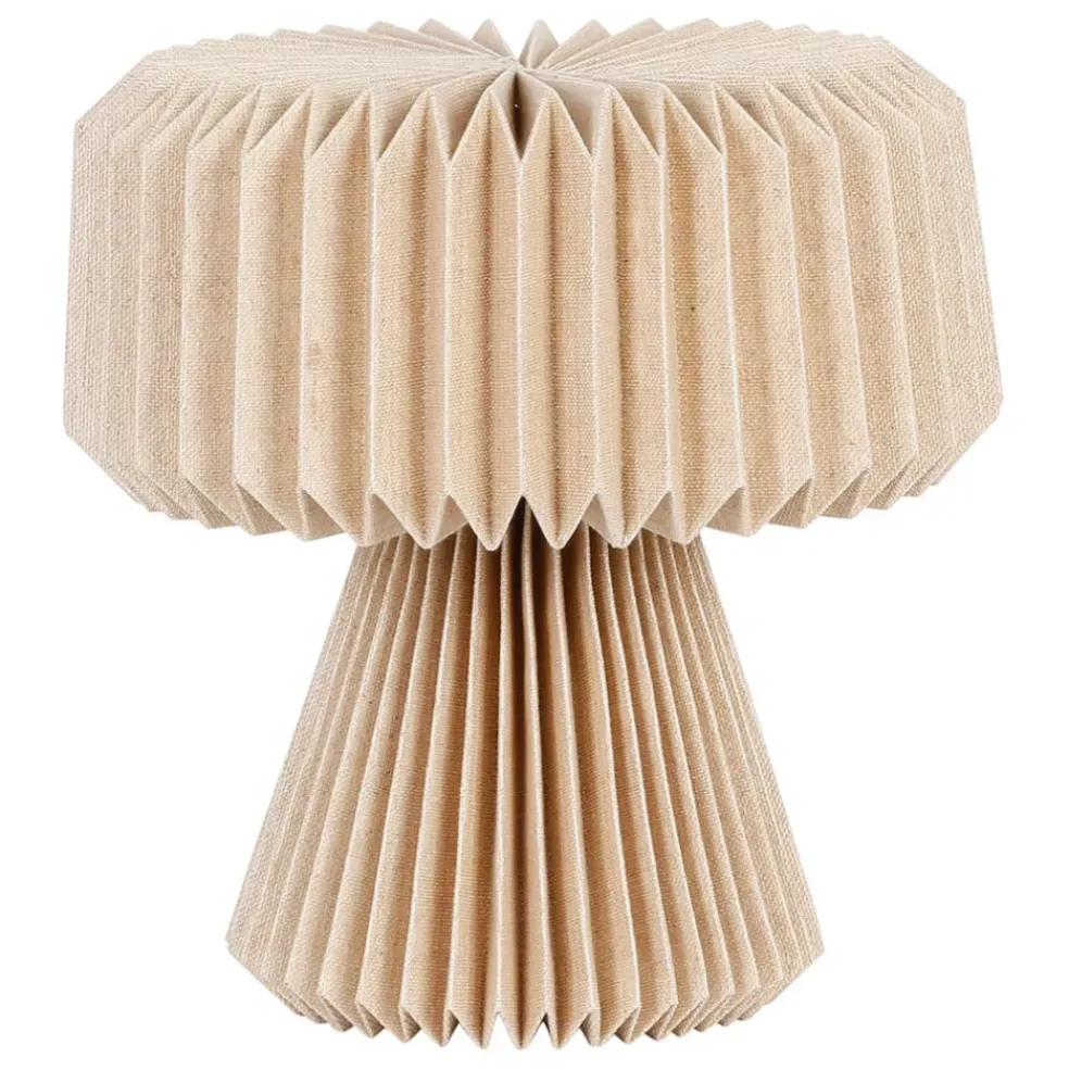 Lampe en papier et coton recyclé beige d33xh33cm - Fontelo