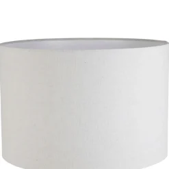 Lampe en porcelaine et lin blanc h59cm - Phebe