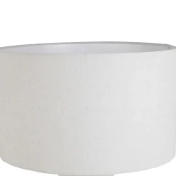 Lampe en terre cuite et lin blanc h47.5cm - Tahra