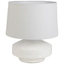 Lampe en terre cuite et lin blanc h44.5cm - Tahra