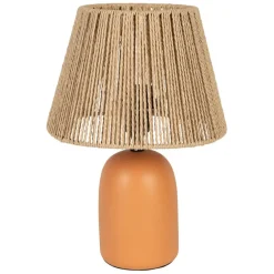 Lampe en terre cuite terracotta mate et naturel h32cm - Nira