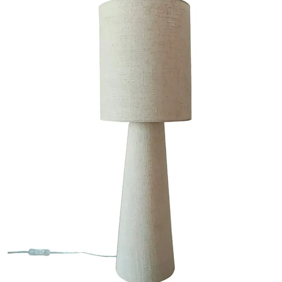 Lampe en toile crème h62cm - Saturne