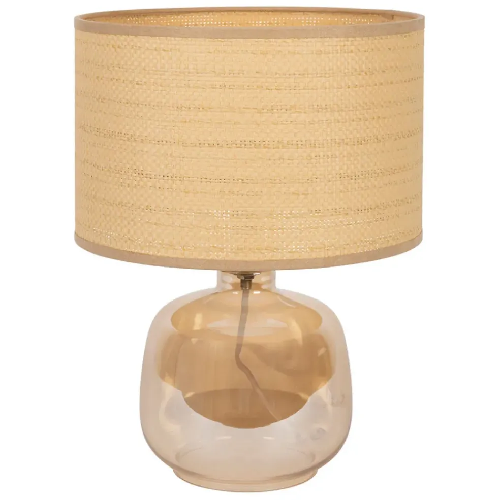 Lampe en verre et papier fumé h36cm - Celeste