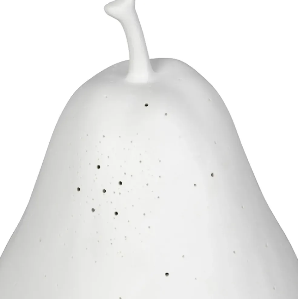 Lampe led poire en porcelaine blanc h24cm - Poire