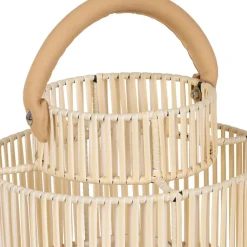 Lanterne en fer et osier blanc h45cm - Pasil