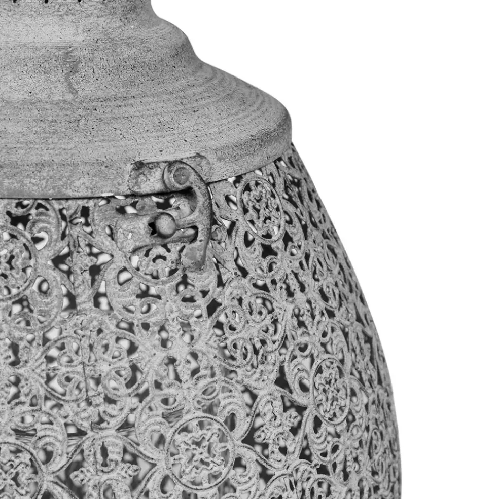 Lanterne orient grise en fer et verre