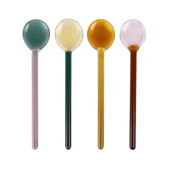 Lot de 4 agitateurs en verre borosilicate multicolore h12.5cm - Funny