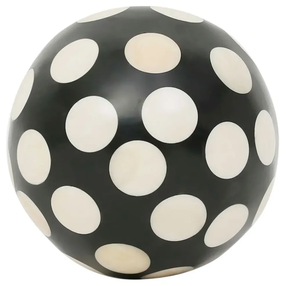 Lot de 6 boules décoratives en résine noir et blanc d10cm - Etnik