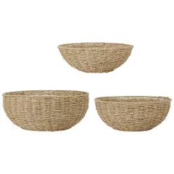 Lot de 3 corbeilles en jonc de mer naturel - Borneo
