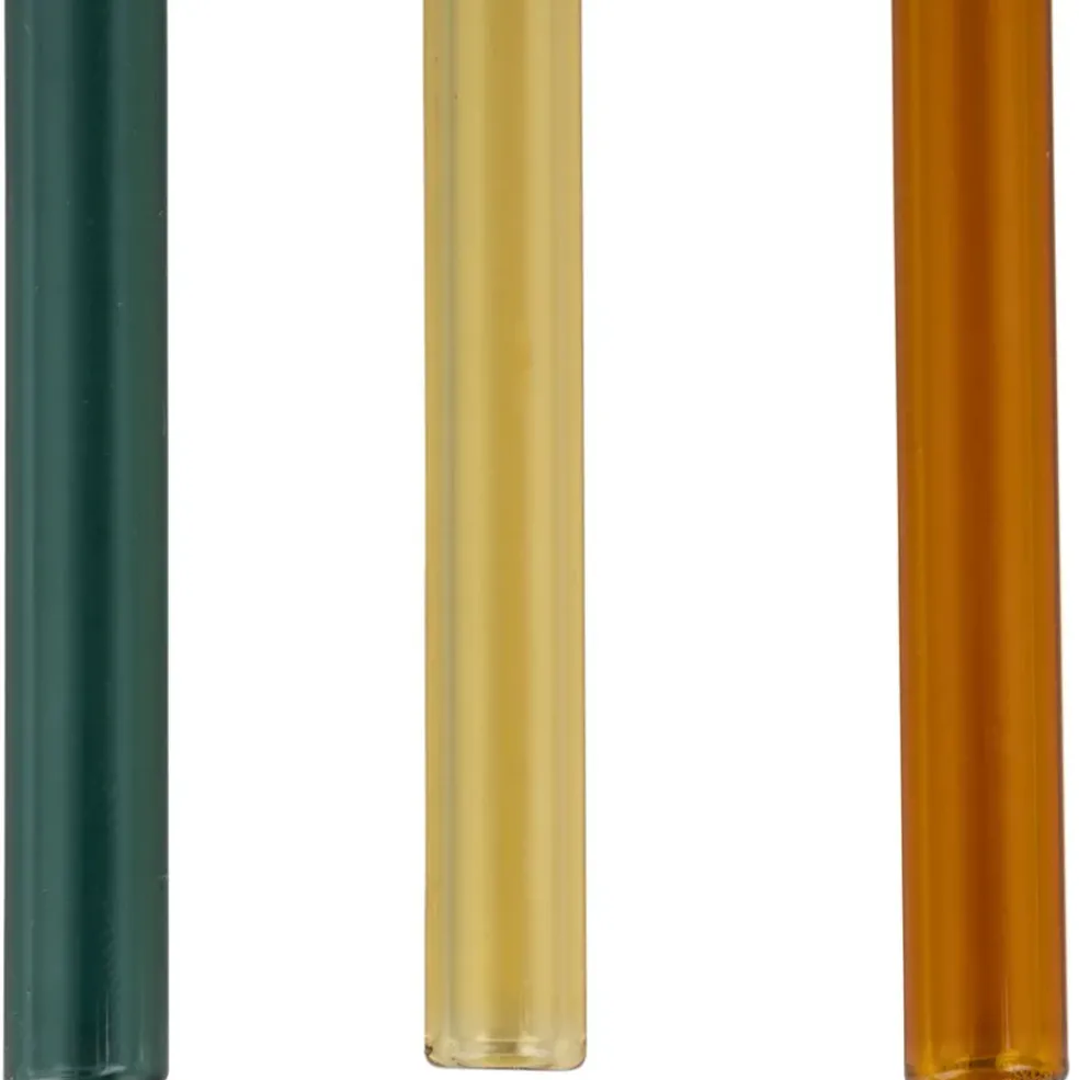 Lot de 4 pailles en verre borosilicate multicolore h14cm - Funny