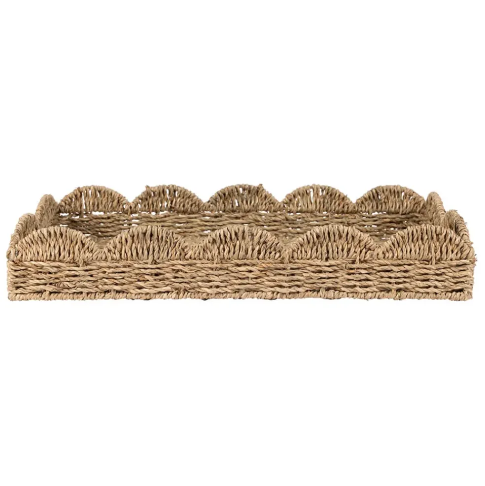 Lot de 2 plateaux en jonc de mer naturel - Chaumière