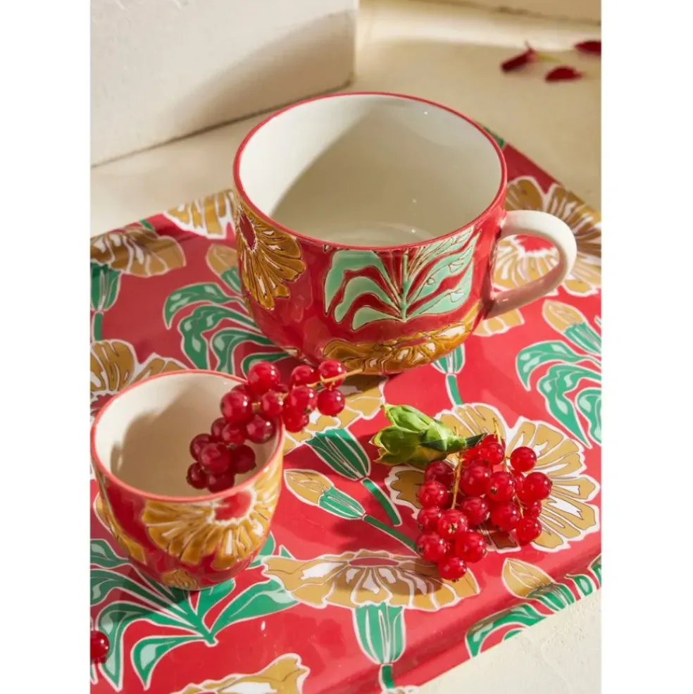 Lot de 2 tasses en grès multicolore 60cl - Flaura