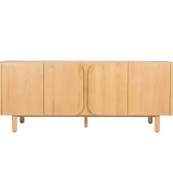 Meuble bas 4 portes en chêne naturel 200xh80cm - Sirocco