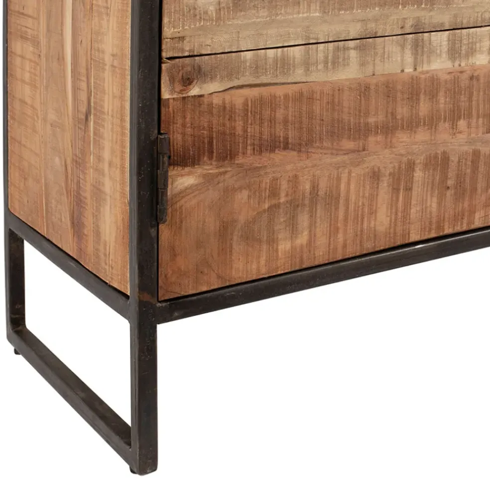 Meuble TV industriel en acacia et fer L175cm - Factory