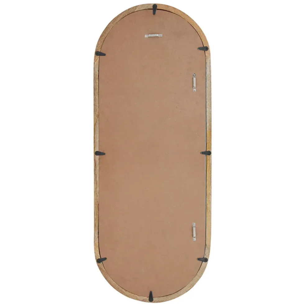Miroir ovale en manguier naturel 39x100cm - Hervea