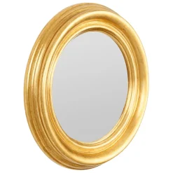 Miroir rond doré D35cm - Drachma