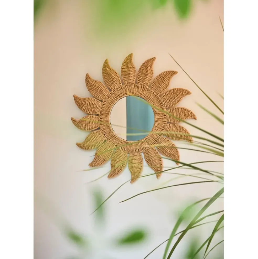 Miroir rond en corde naturel d60cm - Allegra