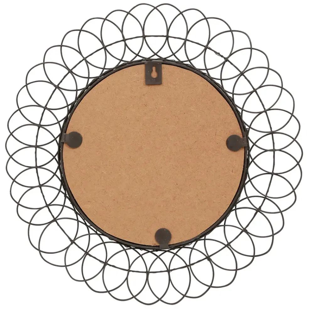 Miroir rond en fer noir D44cm - Lore