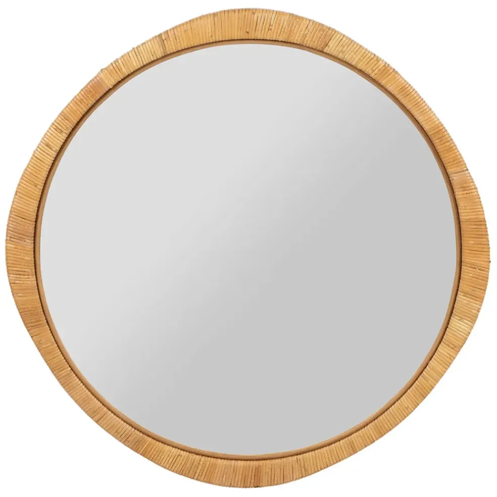 Miroir rond en rotin d87cm - Rotin