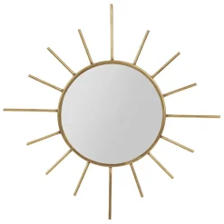 Miroir soleil en laiton doré 20x20cm - Jolinio