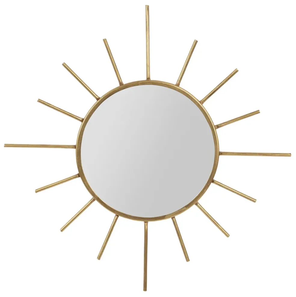 Miroir soleil en laiton doré 20x20cm - Jolinio