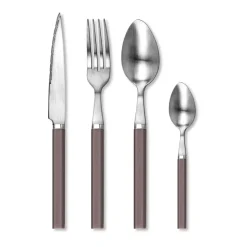 Ménagère 24 pièces en inox et manche bois de rose - Cottage