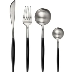Ménagère 16 pièces en inox et noir - Mazarin