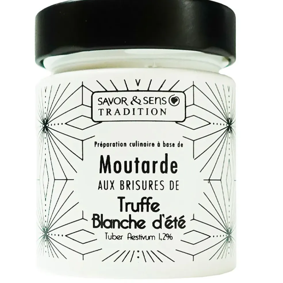Moutarde aux brisures de truffe blanche (pot blanc)