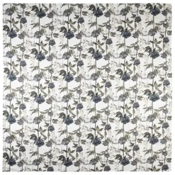 Nappe en coton gris vert 260x160cm - Rose noire