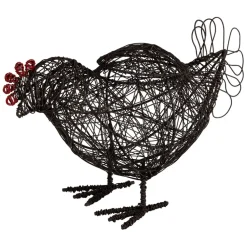 Panier coq en fer noir - Campagne