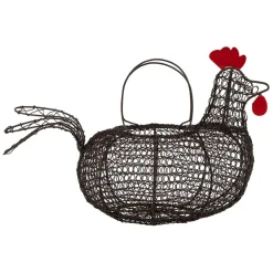 Panier en forme de poule en fer - Campagne