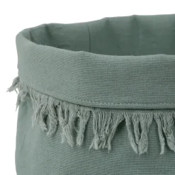 Panière à pain en coton vert d'eau d18cm - Nalia