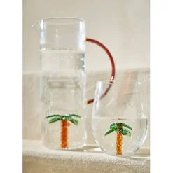 Pichet palmier en verre 1l - Colorea