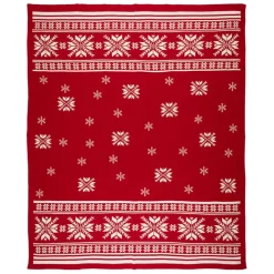 Plaid en coton rouge 150x125cm - Noel