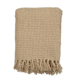 Plaid en tissu beige 130x170cm - Klosen