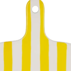 Planche à découper en porcelaine rayée jaune et blanc 28x18cm - Artist