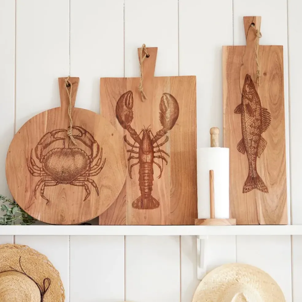 Planche a découper crabe en acacia naturel 40x50cm - Dalbert