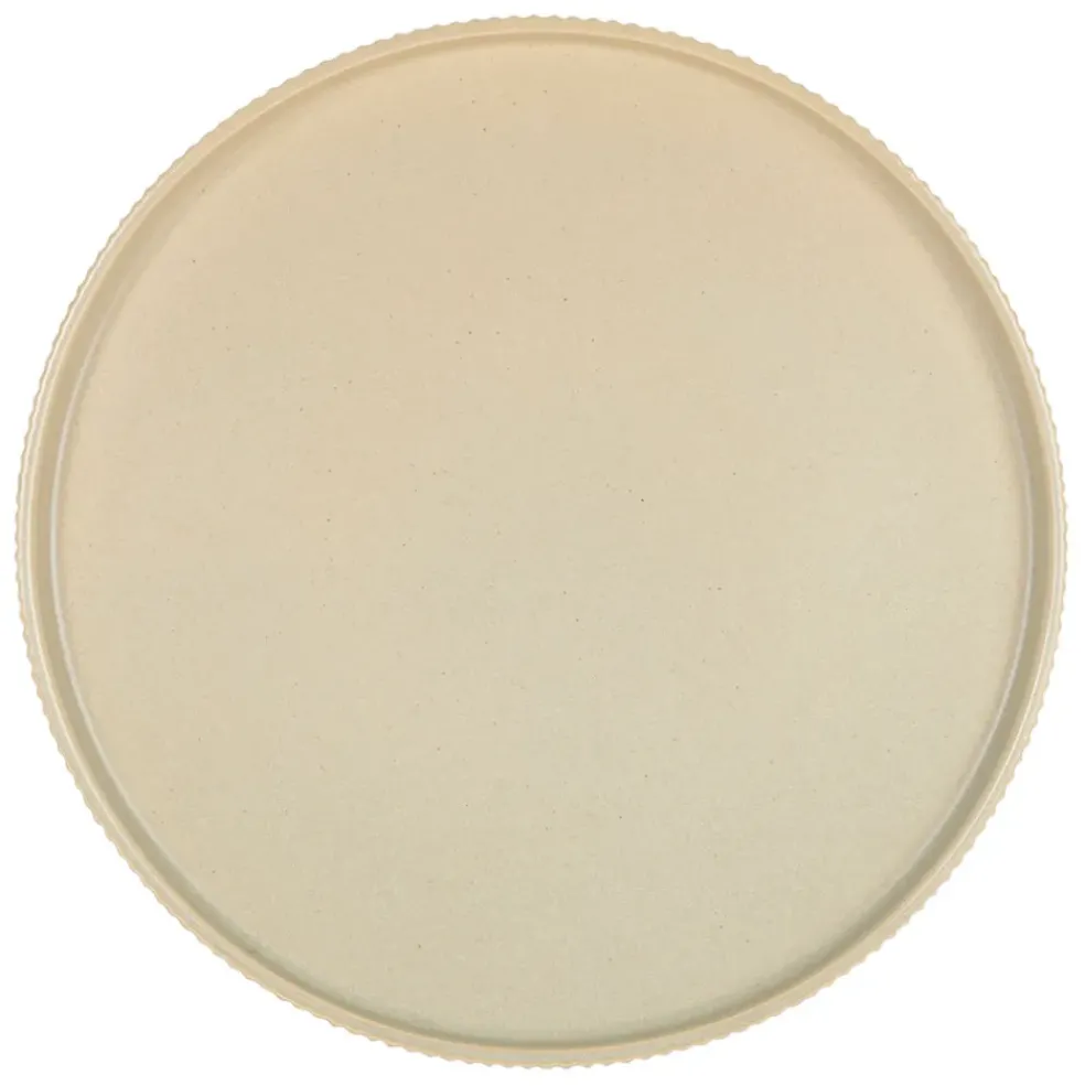 Plat rond en grès amande d33cm - Sweet Leaves