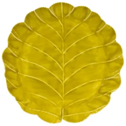Plateau chou en fer jaune anis d40cm
