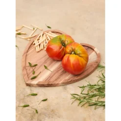 Plateau cœur en acacia naturel 30x30cm - Dalbert