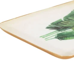 Plateau en fer vert 15x25cm - Bananier