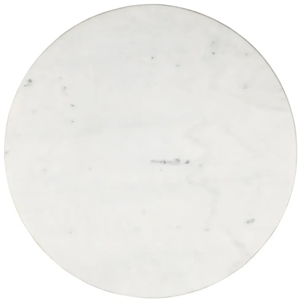 Plateau en marbre blanc et manguier 30x30xh10cm - Organic