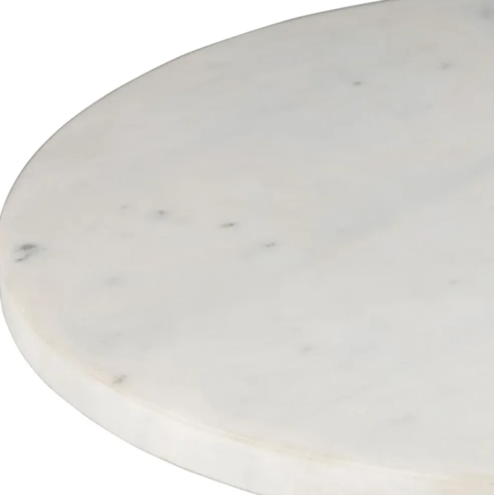 Plateau en marbre blanc et manguier 30x30xh10cm - Organic