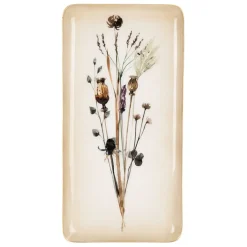 Plateau fleur en fer multicolore 15.5x30.5cm - Floral