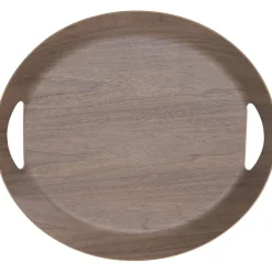 Plateau oval brun 46x41xh4cm